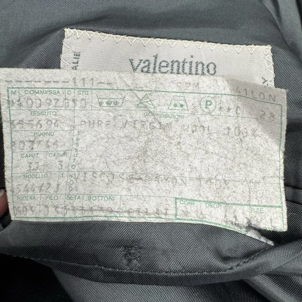 Valentino Uomo Wool Blue Gray Italy‎  US 40L